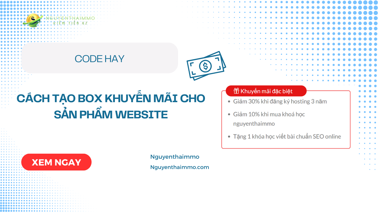 Cách tạo box khuyến mãi cho sản phẩm website