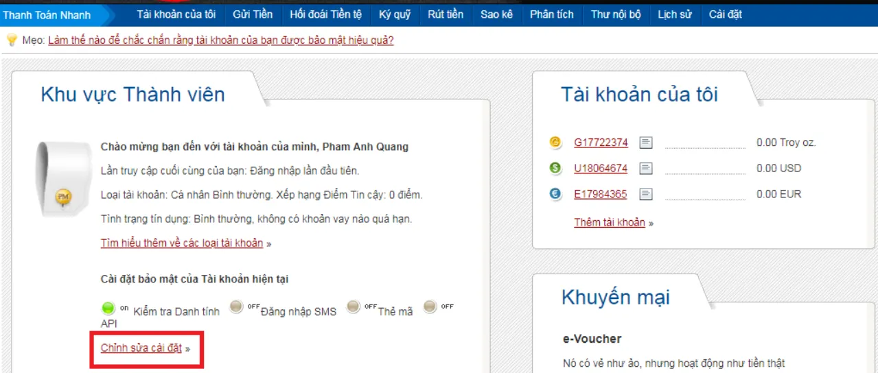 Hướng dẫn tạo tài khoản Perfect Money mới 17 Hướng Dẫn Tạo Tài Khoản Perfect Money Mới