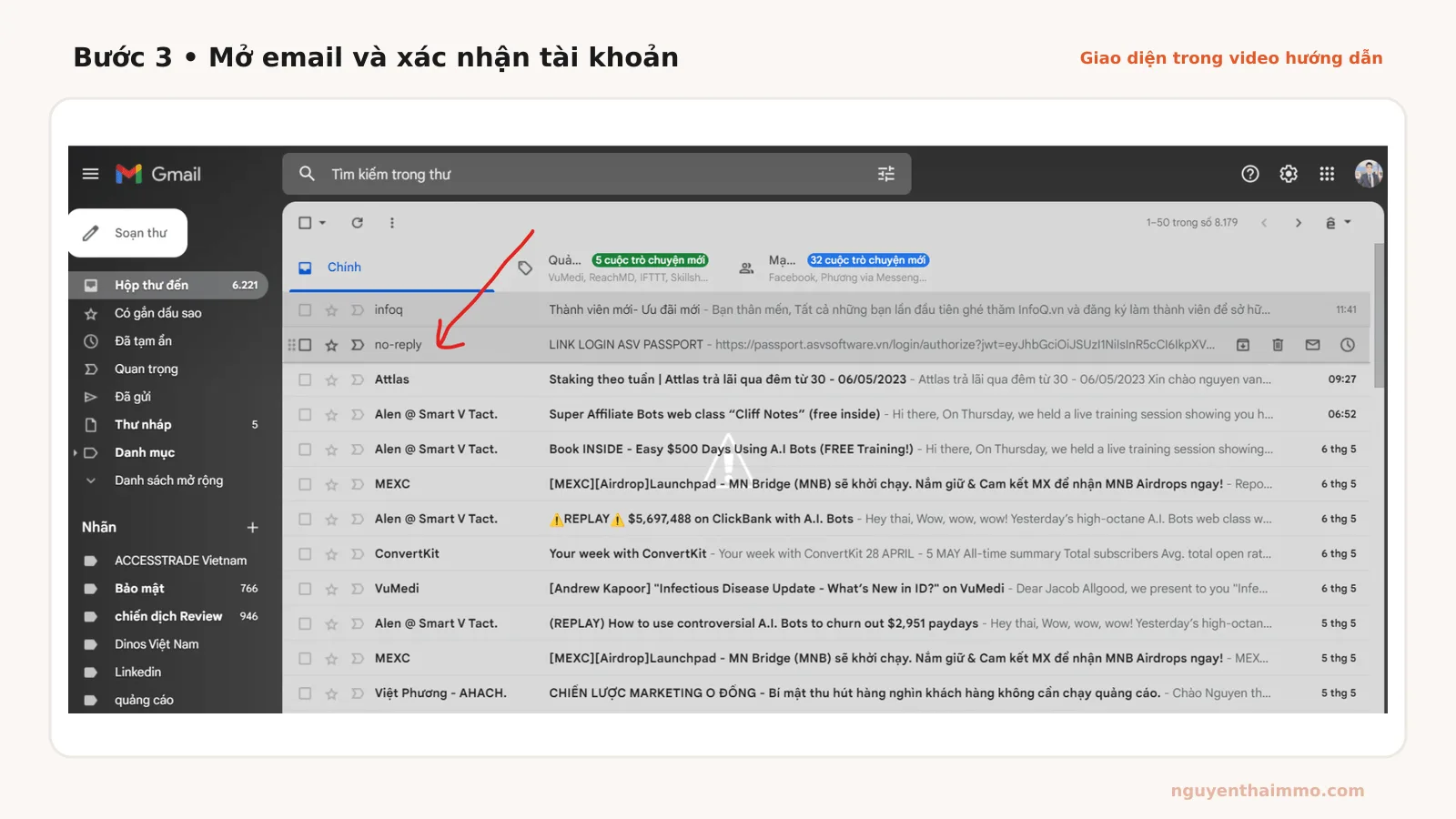 Cách Nghiên Cứu Đối Thủ Để Chạy Facebook Ads 9 Mở email và xác nhận tài khoản công cụ nghiên cứu đối thủ — NguyenThaiMMO