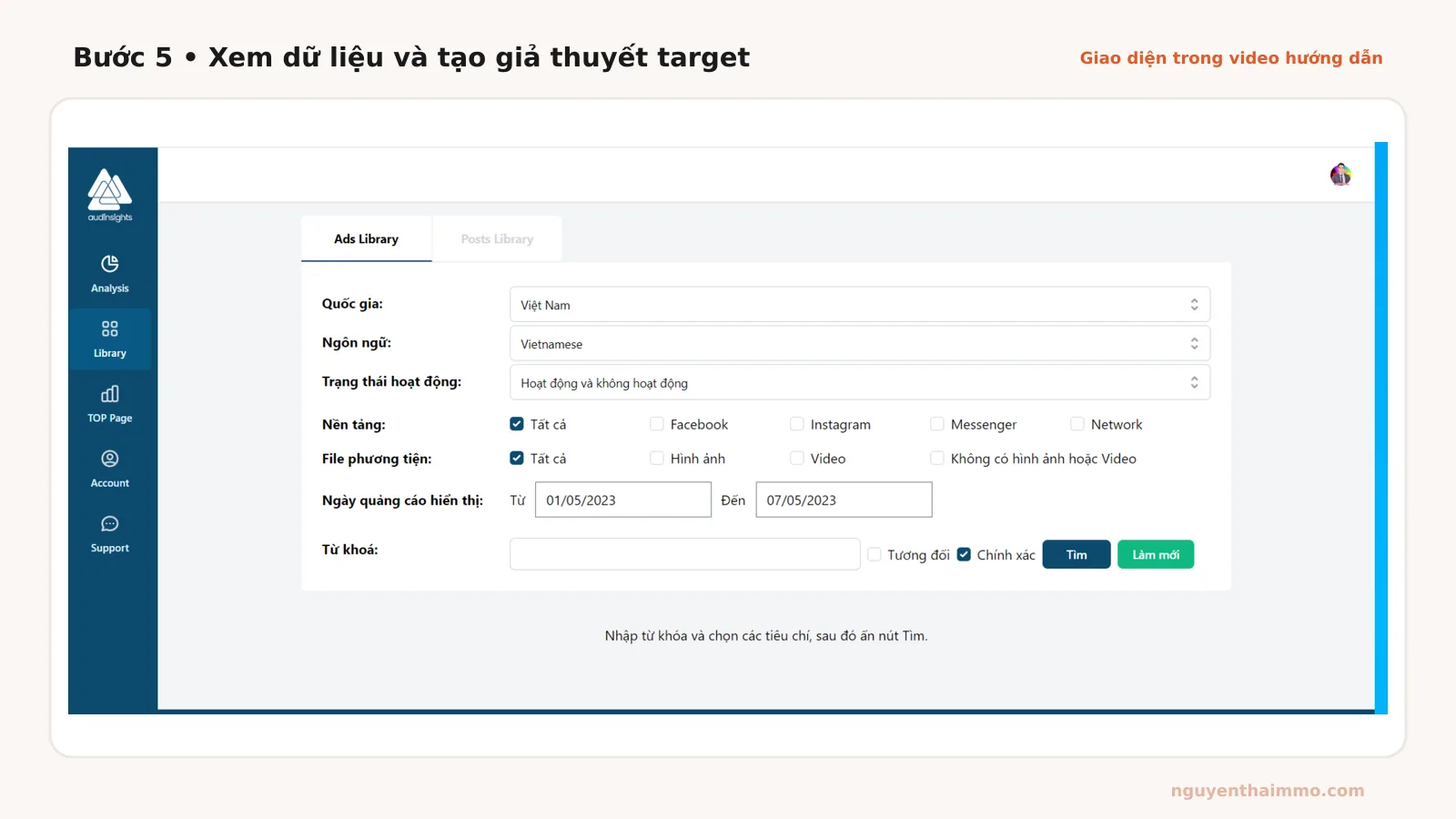 Cách Nghiên Cứu Đối Thủ Để Chạy Facebook Ads 11 Phân tích dữ liệu và tạo giả thuyết target Facebook Ads — NguyenThaiMMO