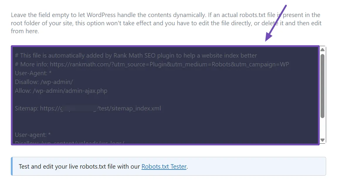 Robots.txt Là Gì? Cách Tạo File Robots.txt Chuẩn SEO 9 Dán mẫu robots.txt vào trình chỉnh sửa của Rank Math