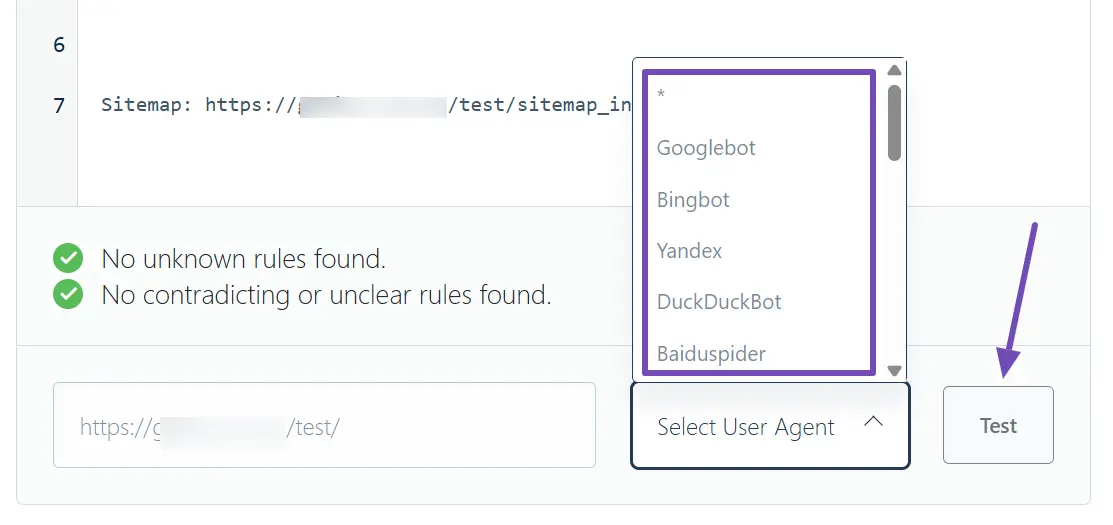 Robots.txt Là Gì? Cách Tạo File Robots.txt Chuẩn SEO 10 Chọn user-agent và kiểm tra URL trong Robots.txt Tester của Rank Math
