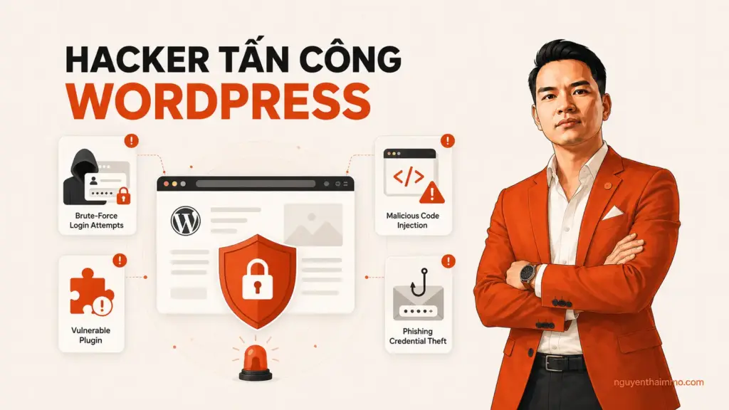 Các dạng tấn công mà hacker vào website WordPress 8 Các dạng tấn công phổ biến vào website WordPress — NguyenThaiMMO
