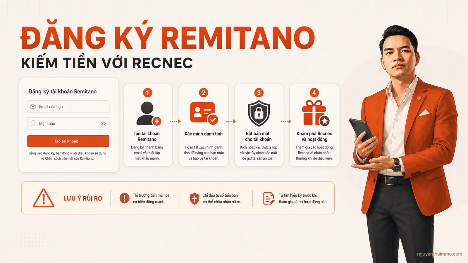 Hướng dẫn đăng ký sàn Remitano và kiếm tiền với Recnec 14 Hướng dẫn đăng ký Remitano và kiếm tiền với Recnec — NguyenThaiMMO