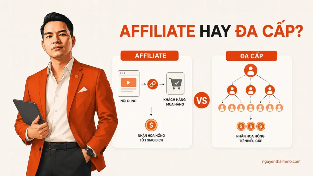So sánh mô hình Affiliate Marketing và bán hàng đa cấp khác nhau chỗ nào ? 7 So sánh Affiliate Marketing và bán hàng đa cấp qua cơ chế hoa hồng — NguyenThaiMMO