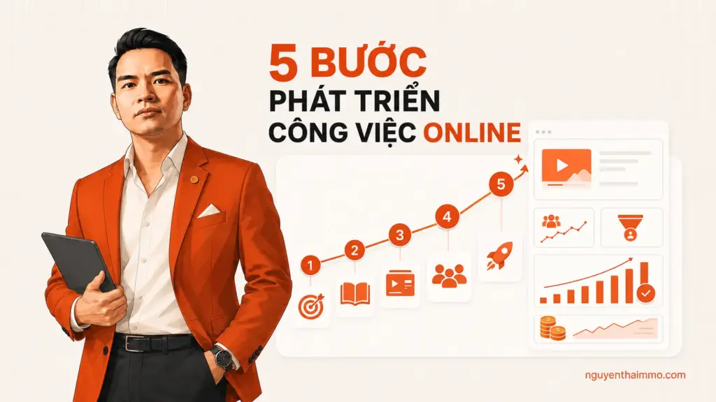 Chiến Lược 5 Bước Phát Triển Công Việc Online 5 Cover chiến lược 5 bước phát triển công việc online — NguyenThaiMMO