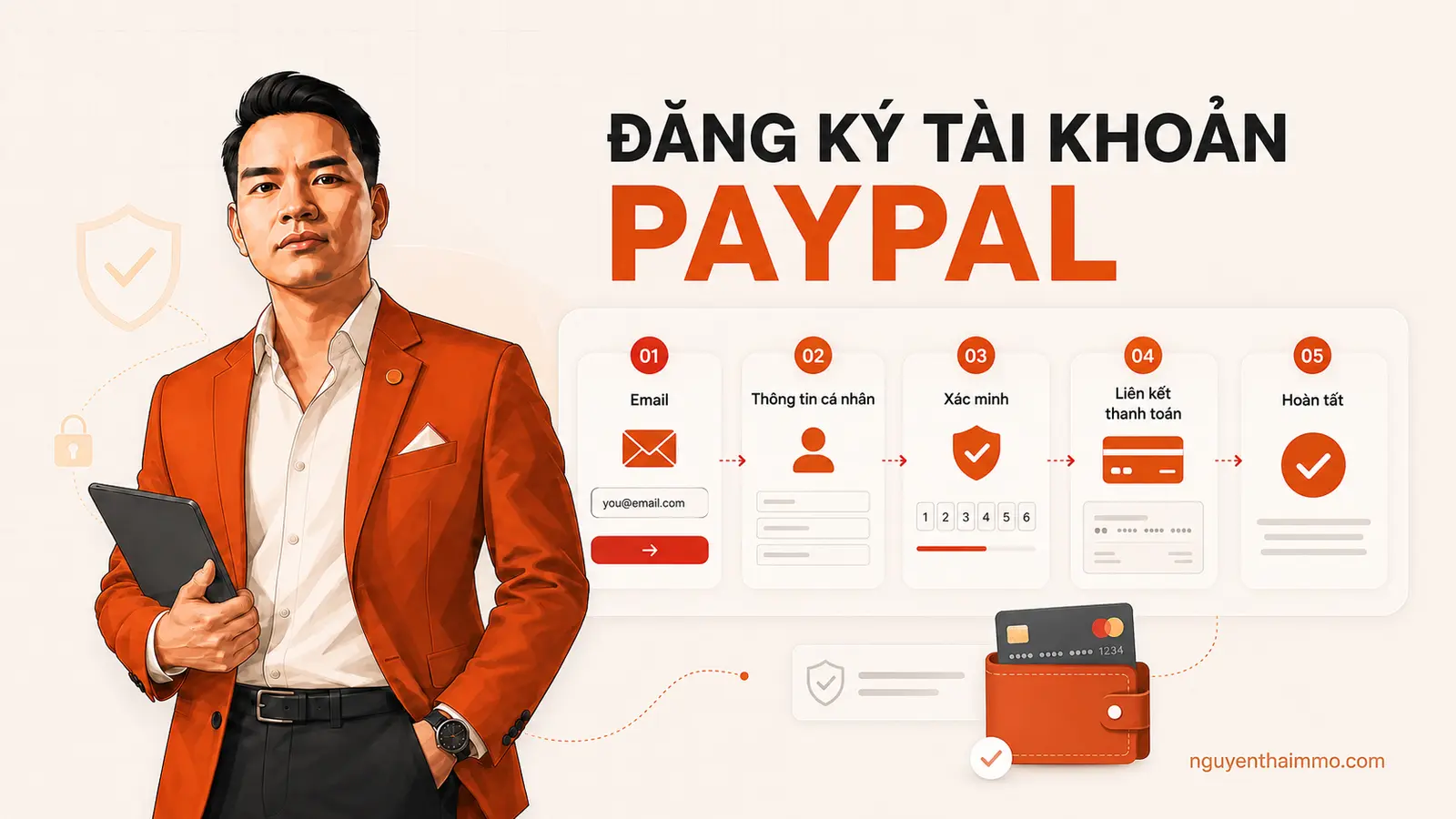 Cover hướng dẫn đăng ký tài khoản PayPal — NguyenThaiMMO