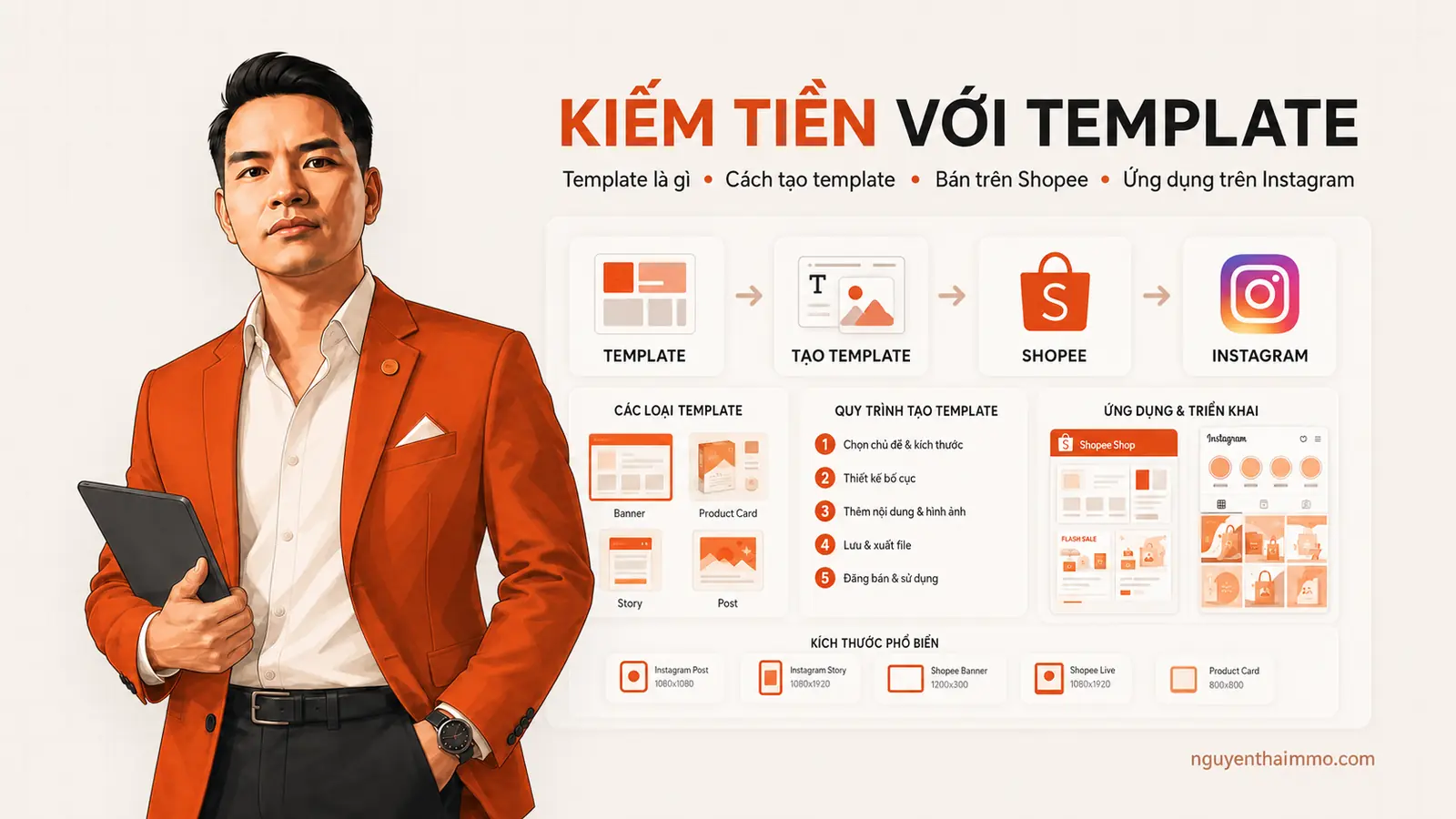 Cách kiếm tiền với template trên Shopee và Instagram — NguyenThaiMMO